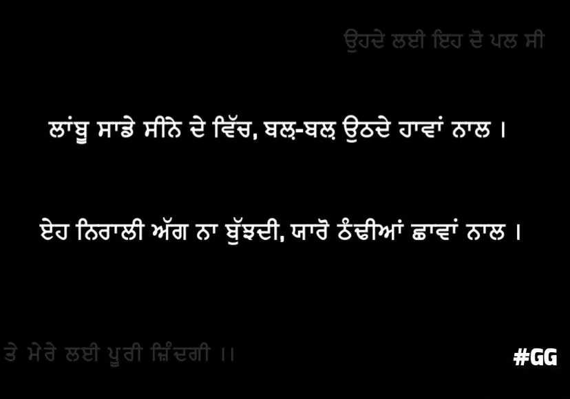 naa bhulan wali shayari | laanbhu saadhe seene vich bal bal uthde