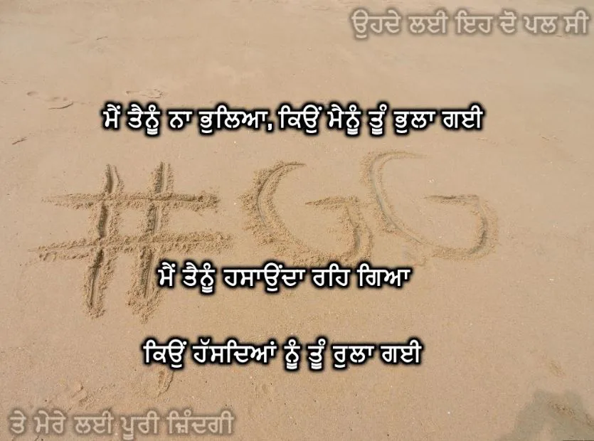Main tainu na bhuleyaa, kyu mainu tu bhula gai main tainu hasaunda reh gya kyu hasdeyaa nu tu rula gai