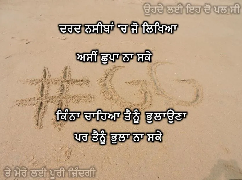 Dard nasibaan ch jo likheya asin chhupa na sake kinna chaheya tainu bhulauna par tainu bhul na sake