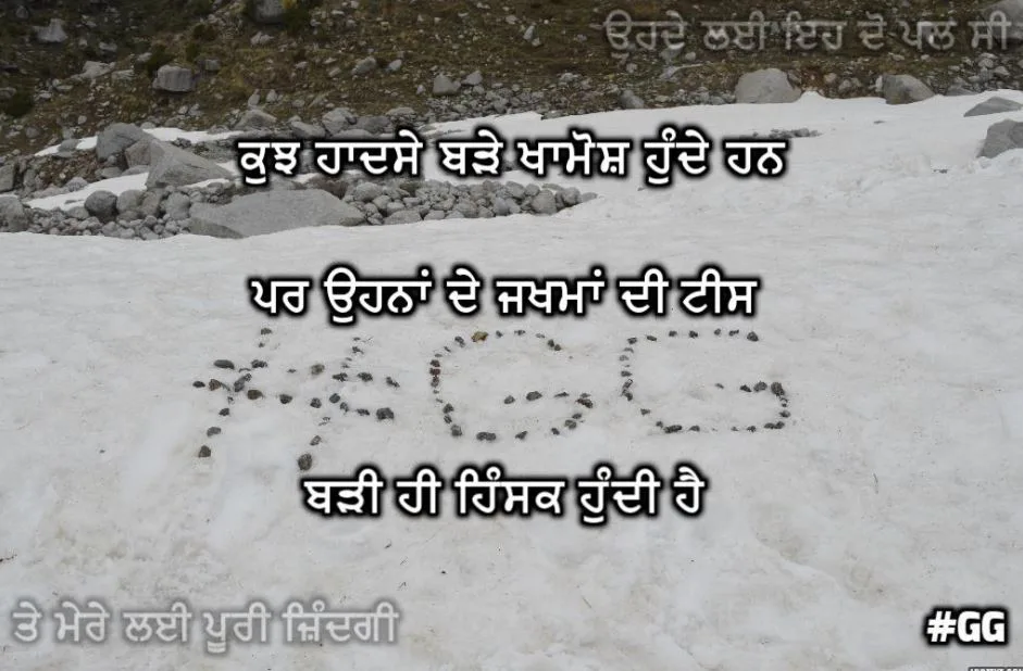 Kujh hadse bade khamosh hunde han par ohna de jakhman di tees badi hinsak hundi hai