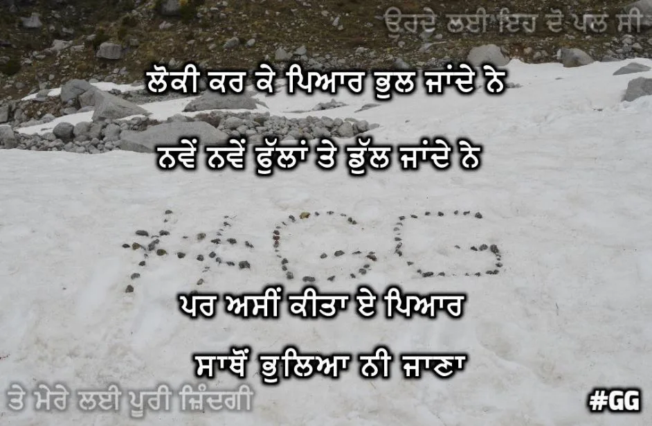 Loki kar ke pyaar bhul  jande ne nawe nawe fulaan te dhul jande ne par asin kita e pyar sathon bhuleyaa naio jana