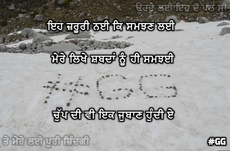 Eh jaroori nahi ke samjhan lai mere likhe shabdaan nu hi samajhi chup di v jubaan hundi e