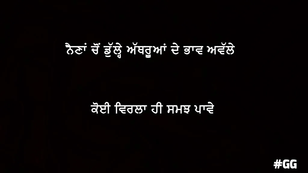 Naina chon dulle athruaan de bhaav avalle koi virla hi samajh pave