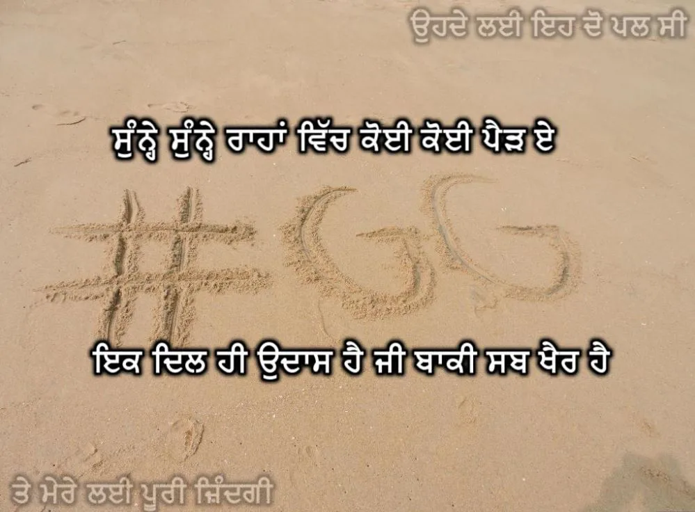 Sunne Sunne rahaan vich koi koi paidh hai ik dil hi udaas hai g baki sab khair hai