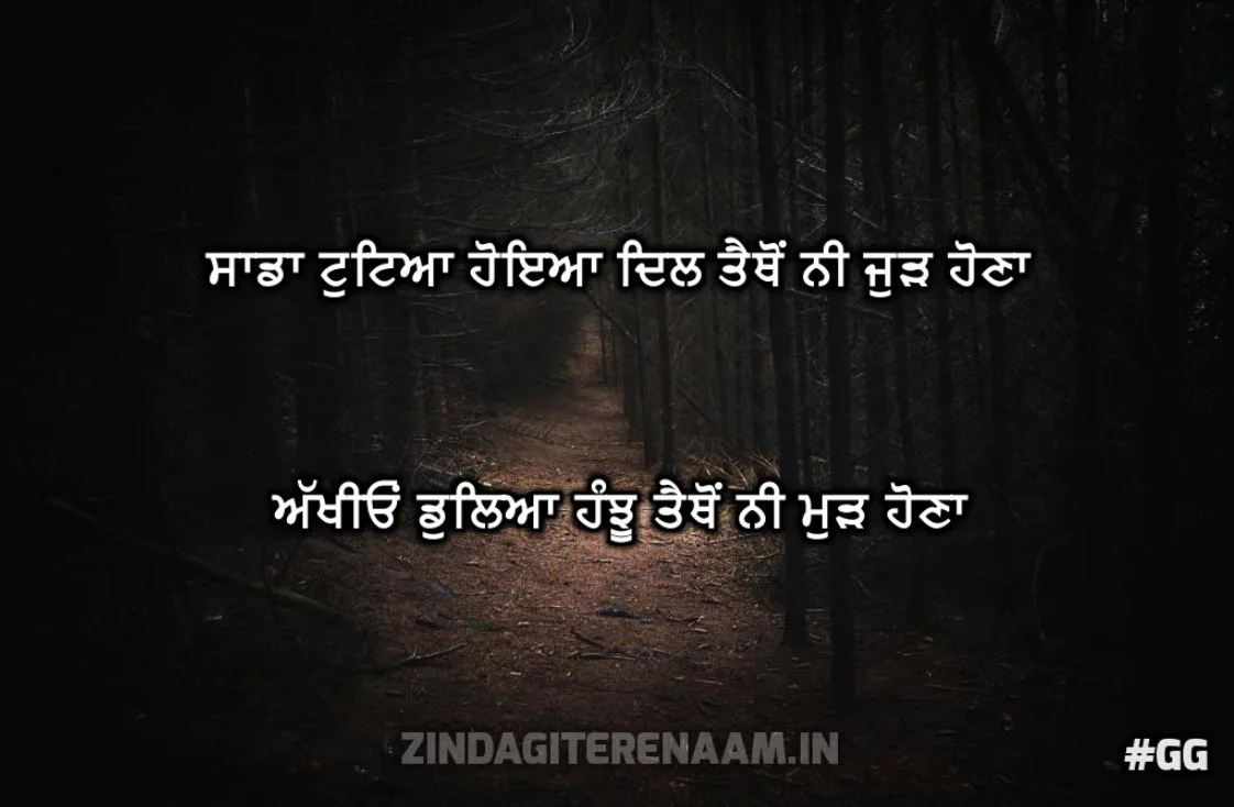 2 lines truth | Sadha tutteya hoyea dil taithon ni judh hauna akhiyon duleya hanju taithon ni mudh hauna