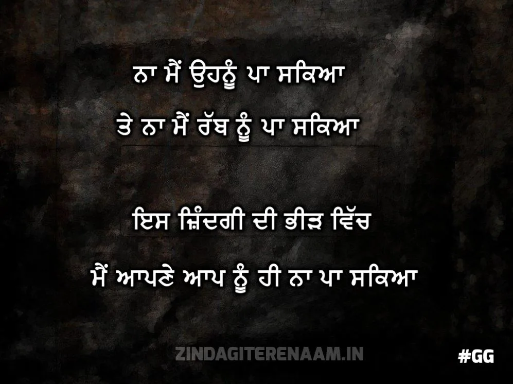 Very Sad and True shayari || Na me ohnu pa sakeya te na me rabb nu pa sakeya is zindagi di bheed vich me apne aap nu hi na paa sakeyaa