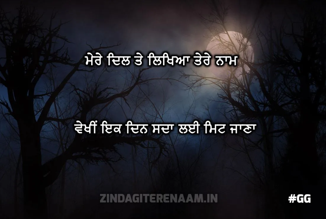 2 lines sad punjabi || mere dil te likhiyea tera naam vekhi ik din sadaa lai mitt jaana
