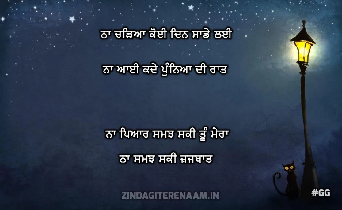heart broken punjabi shayari in 2 lines || Na chadeyaa koi din sadhe lai na aai kade puneyaa di raat na pyar samajh saki tu mera na samajh saki jajhbaat