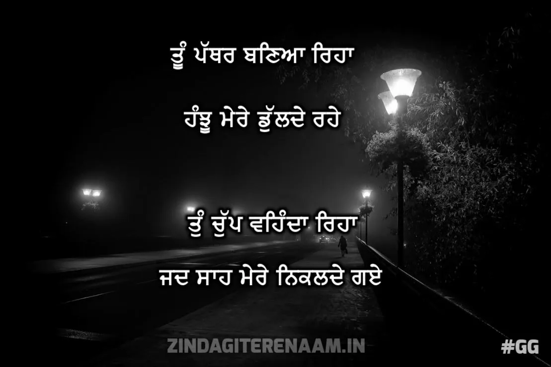 Dard Bhari punjabi shayari | Tu Pathar baneya reha hanju mere dulde rahe tu chup vehnda reha jad saah mere nikalde gaye