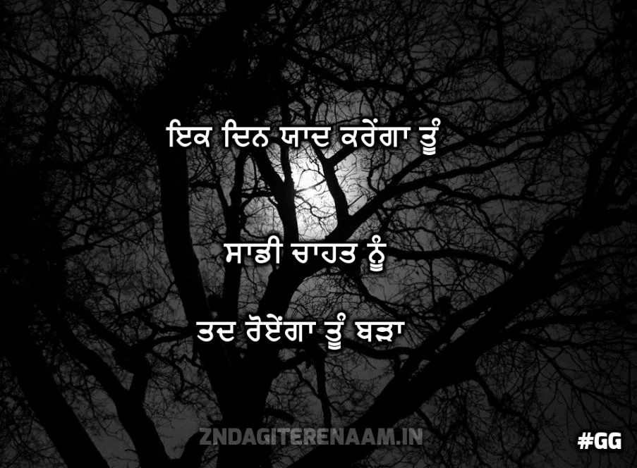 true sad lines from heart || Ik din Yaad karenga tu saadhi chahat nu tad rayenga tu badha