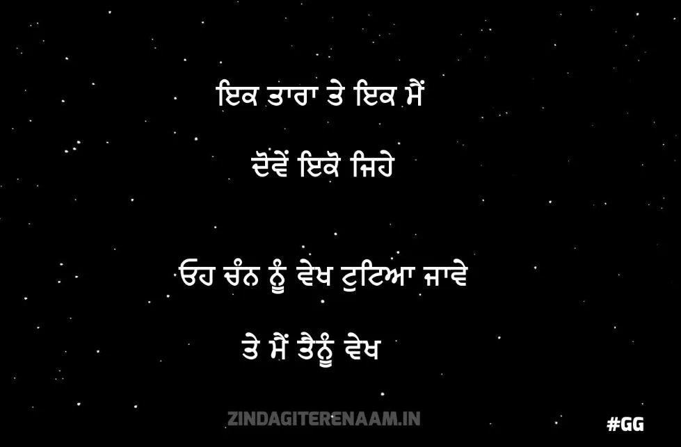 punjabi dard bhari shayari || Ik taara te ik me  dowe iko jehe oh chann nu vekh tutteyaa jawe te me tainu vekh