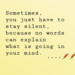 Sometimes, you just have to stay silent