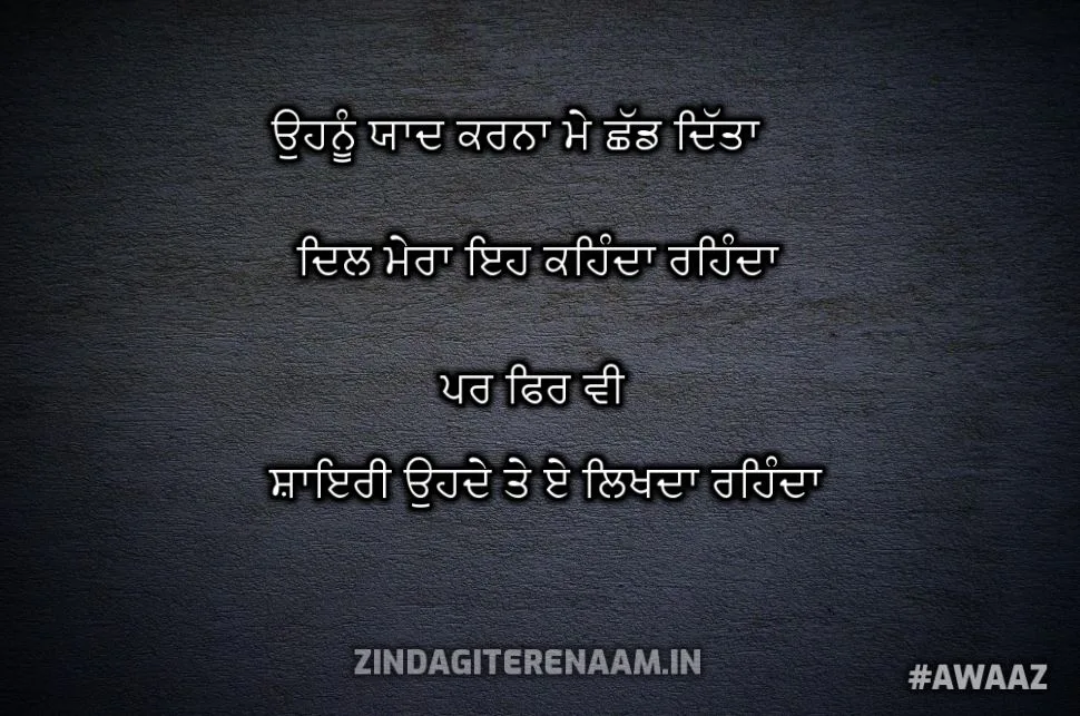 punjabi sad love shayari || ohnu yaad karna me chhad dita dil mera eh kehnda rehnda par fir v shayari ohde te eh likhda rehnda