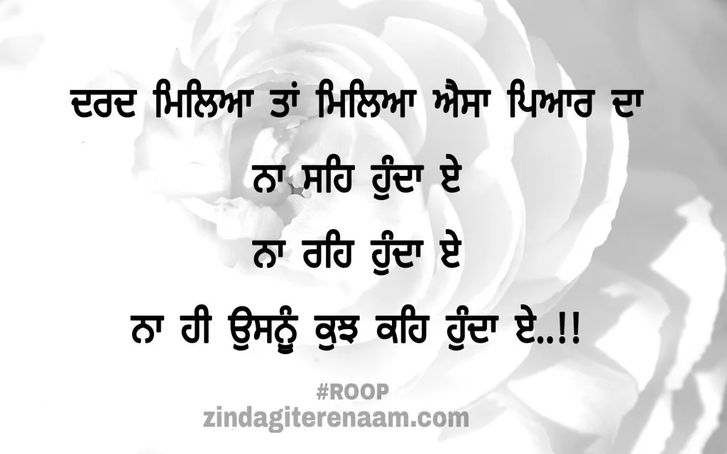 Sad Punjabi Shayari Images Zindagi Tere Naam Broken Heart Shayari