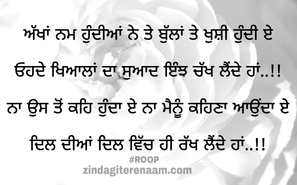 Punjabi shayari images. True love shayari images. Best shayari. Sacha pyar shayari.
Akhan nam hundiya ne bullan te khushi hundi e
Ohde khayalan da swaad injh chakh lende haan..!!
Na uston keh hunda e Na menu kehna aunda e
Dil diyan dil vich hi rakh lende haan..!!