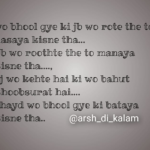 dard and sad shayri O bhool gaye ki jab woh
