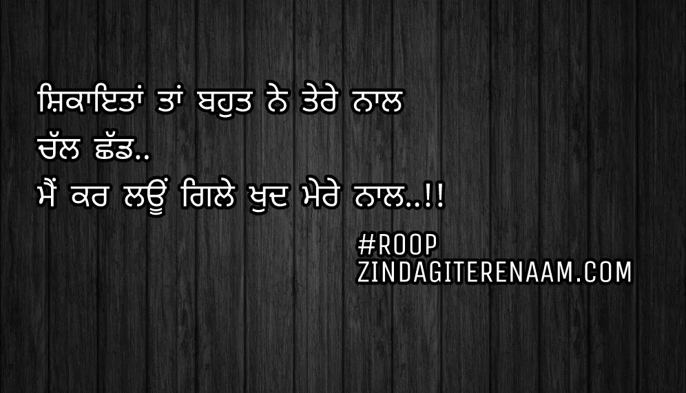 Punjabi sad shayari || heart broken shayari || Shikayetan taan bhut ne tere naal
Chal chad..
Mein kar layu gile khud mere naal..!!