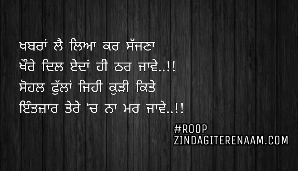 Love shayari || Khabran lai leya kar sajjna
Khaure dil Eda hi thar jawe..!!
Sohal fullan jehi kudi kite
Intezaar tere ch na mar jawe..!!