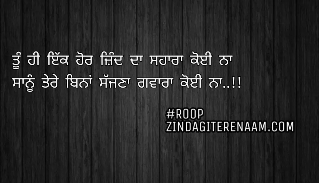 Two line shayari || Tu hi ikk hor zind da Sahara koi na
Sanu tere bina sajjna gawara koi na..!!ਤੂੰ ਹੀ ਇੱਕ ਹੋਰ ਜ਼ਿੰਦ ਦਾ ਸਹਾਰਾ ਕੋਈ ਨਾ
ਸਾਨੂੰ ਤੇਰੇ ਬਿਨਾਂ ਸੱਜਣਾ ਗਵਾਰਾ ਕੋਈ ਨਾ..!!