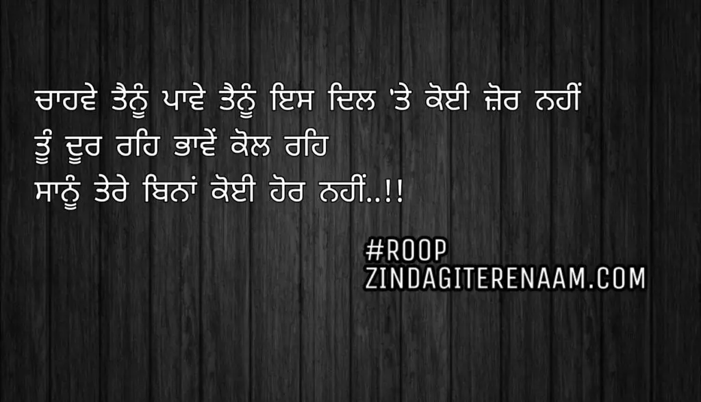 True love two line shayari || Chahwe tenu pawe tenu es dil te koi zor nahi
Tu door reh bhawein kol reh sanu tere bina koi hor nhi..!!