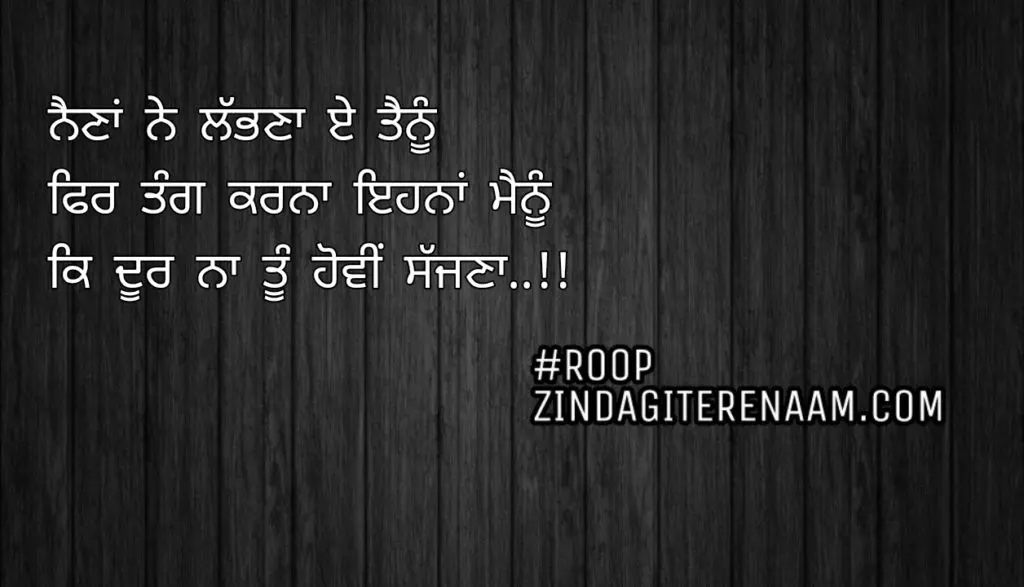 True love shayari || Naina ne labhna e tenu
Fer tang karna ehna menu
Ke door na tu howi sajjna..!!