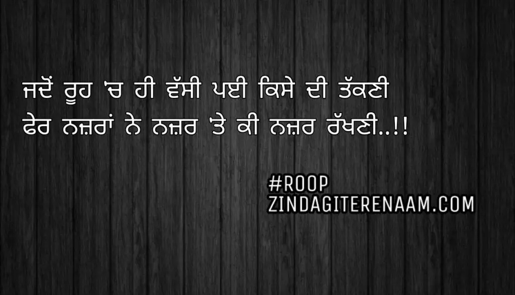 Two line shayari || Jadon rooh ch hi vassi payi kise di takkni
Fer nazran ne nazar te ki nazar rakhni..!!
