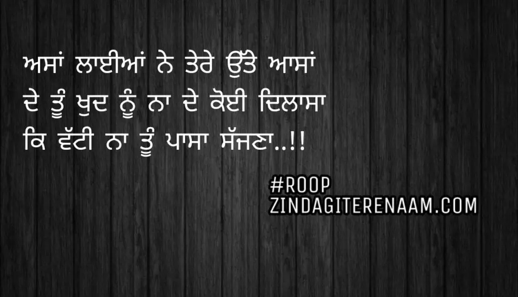 True love shayari || Asa layian ne tere utte aasa
De tu khud nu na de koi dilasa
Ke vatti na tu paasa sajjna..!!
