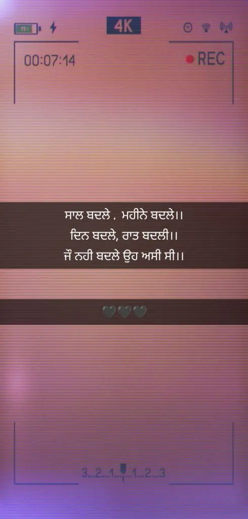 Punjabi status || Saal badle, din badle
Mahine badle, saal badle
Jo nhi badle oh asi si🙌