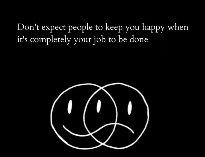 English quotes || Don't expect people to keep you happy when it's completely your job to be done 