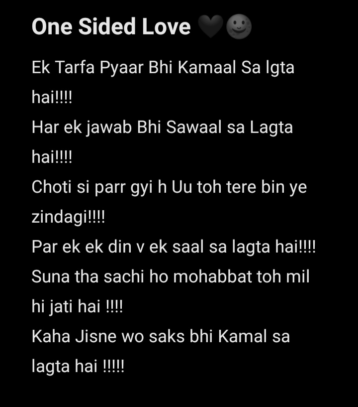 Ek Tarfa Pyaar Bhi Kamaal Sa lgta hai! || one side love shayari