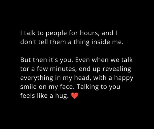 English quotes || Talking to you feels like a hug ❤️