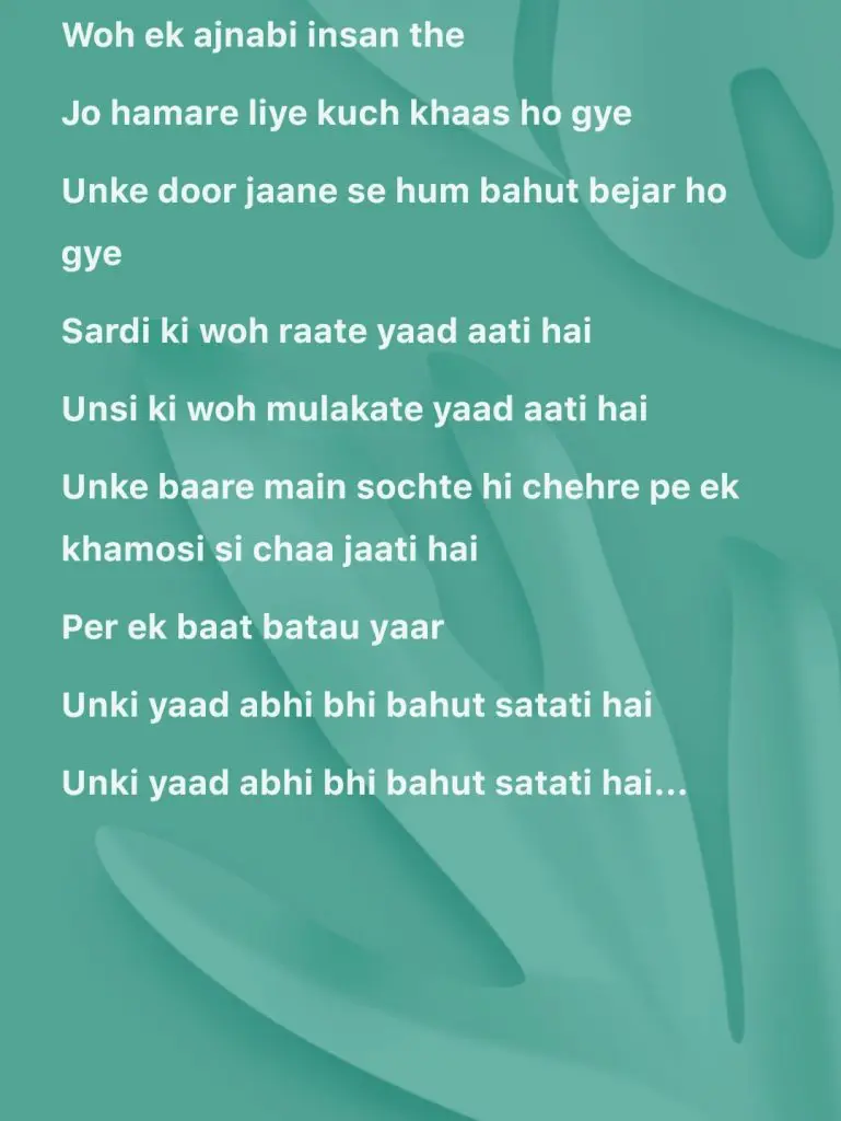 Sad hindi shayari || unki yaad bhut stati hai 