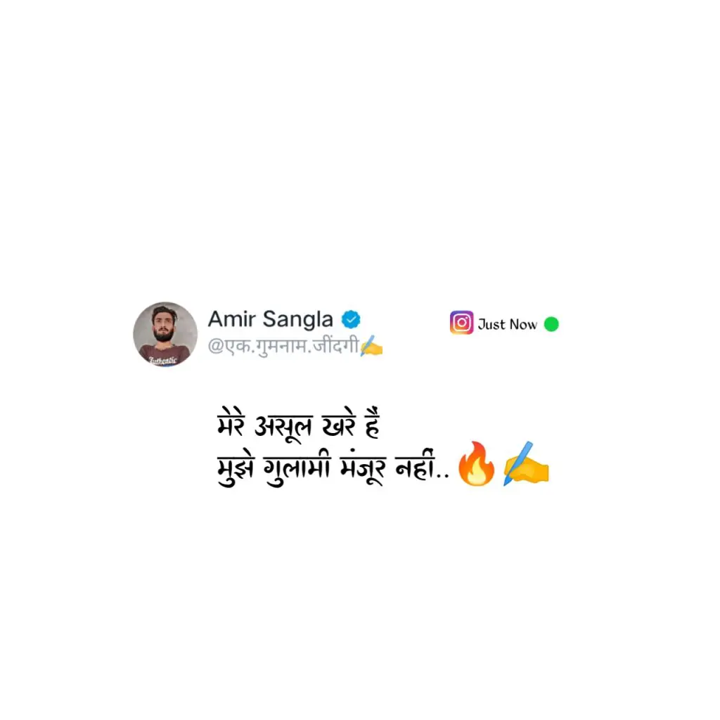 Hindi shayari || Mere asool khare hain...muje gulami manzoor nahi..