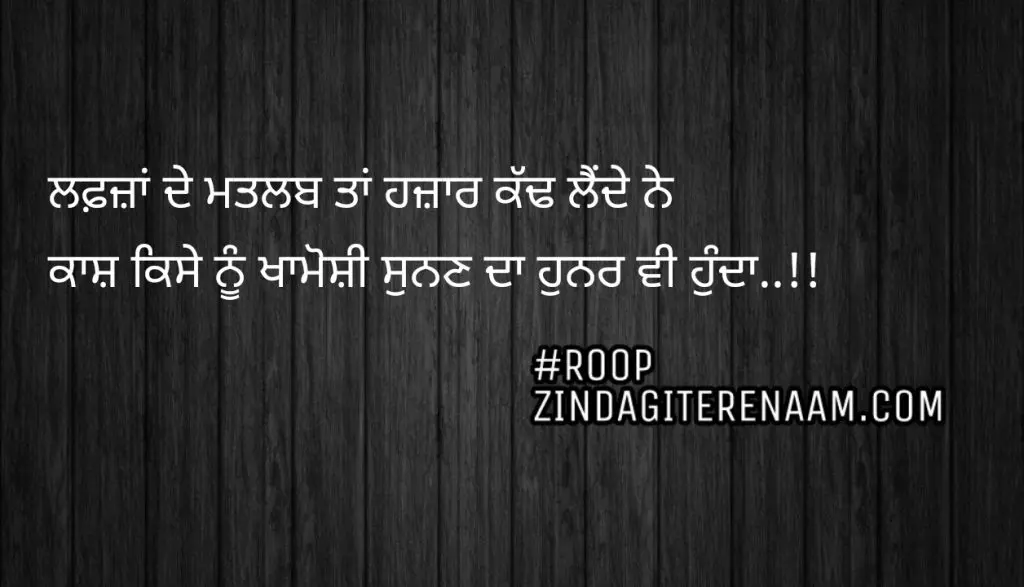Sad but true lines || two line Punjabi shayari || Lafza de mtlb ta hazar kadd lainde ne
Kaash kise nu khamoshi sunan da hunar vi hunda..!!
